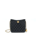CHANEL 22B PEARL CRUSH HOBO BAG LAMBSKIN BLACK WITH GHW (MICROCHIP)