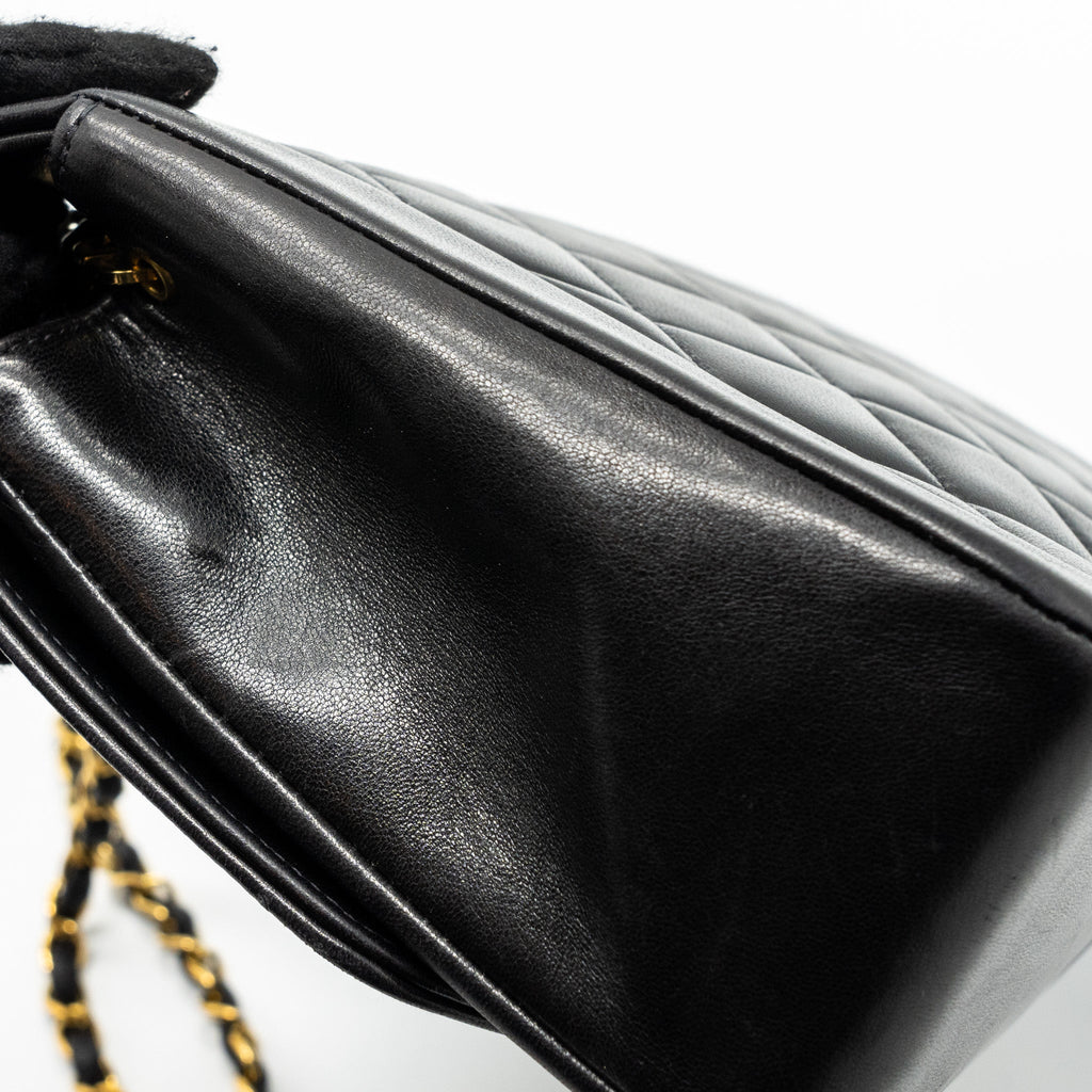CHANEL VINTAGE DIANA FLAP BAG LAMBSKIN BLACK GHW