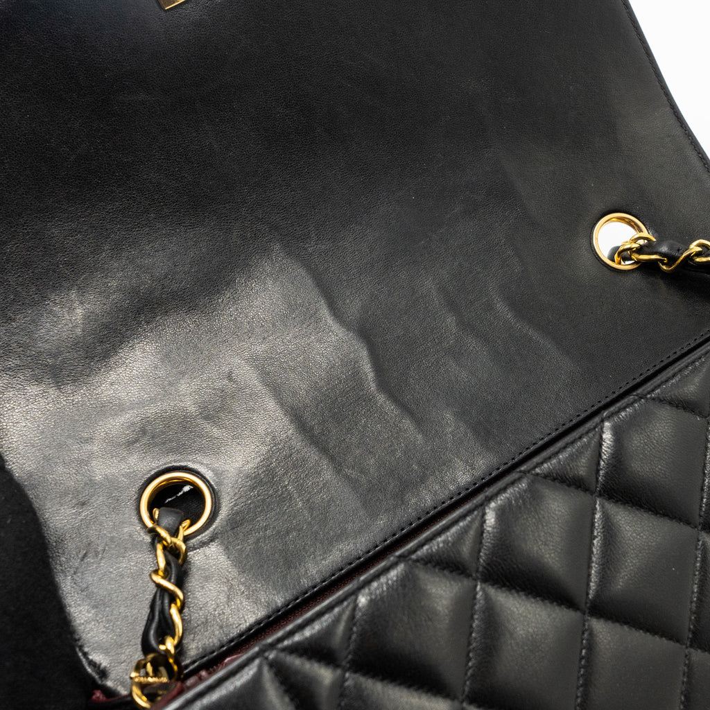 CHANEL VINTAGE DIANA FLAP BAG LAMBSKIN BLACK GHW