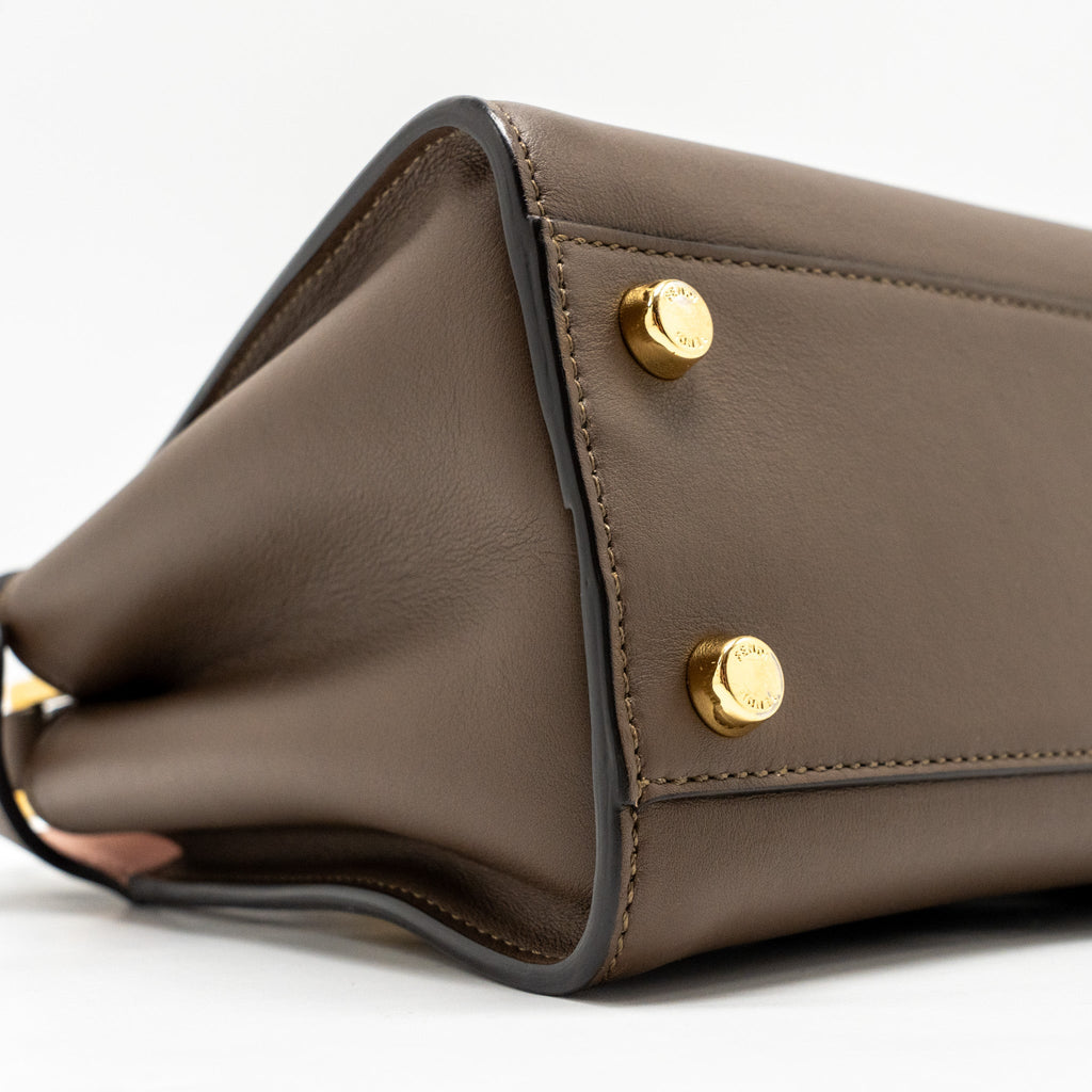 FENDI SMALL PEEKABOO ICONIC BAG CALFSKIN BROWN GHW