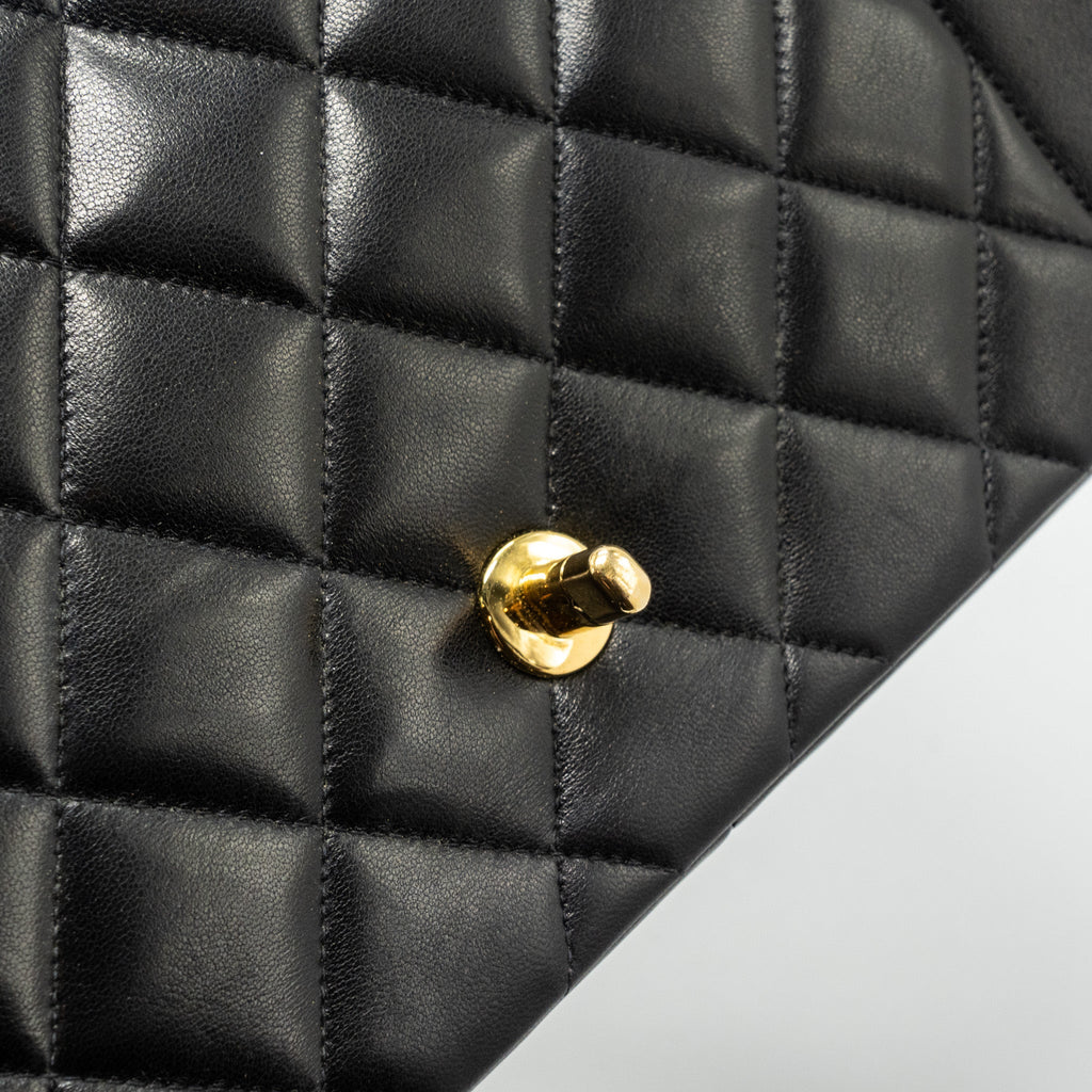 CHANEL VINTAGE DIANA FLAP BAG LAMBSKIN BLACK GHW