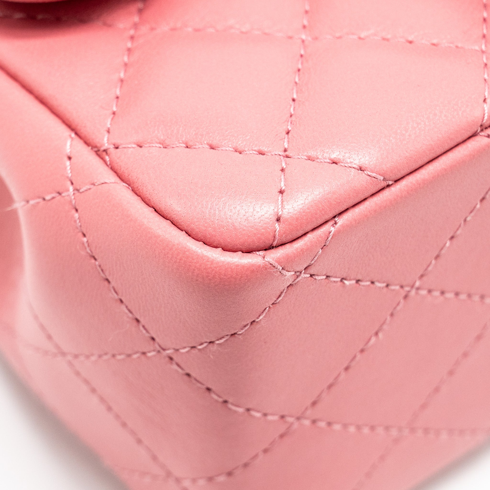 CHANEL MINI SQUARE FLAP BAG LAMBSKIN PINK LGHW (MICROCHIP)
