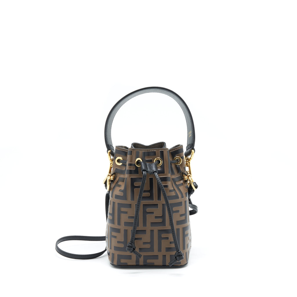 FENDI MON TRESOR BUCKET BAG CALFSKIN BROWN GHW