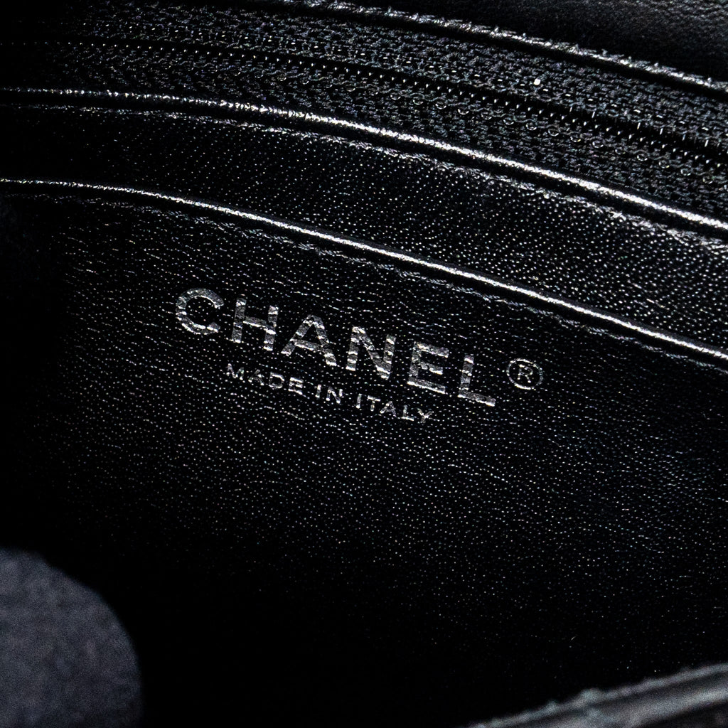 CHANEL MINI SQUARE FLAP BAG LAMBSKIN BLACK SHW