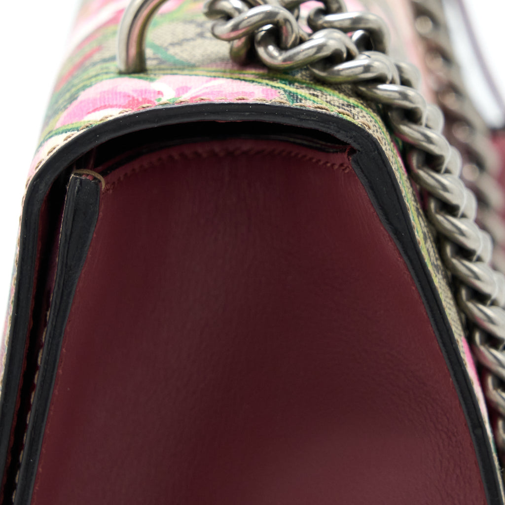 GUCCI PADLOCK SHOULDER FLOWER PRINTED / GG SUPREME RUTHENIUM HARDWARE