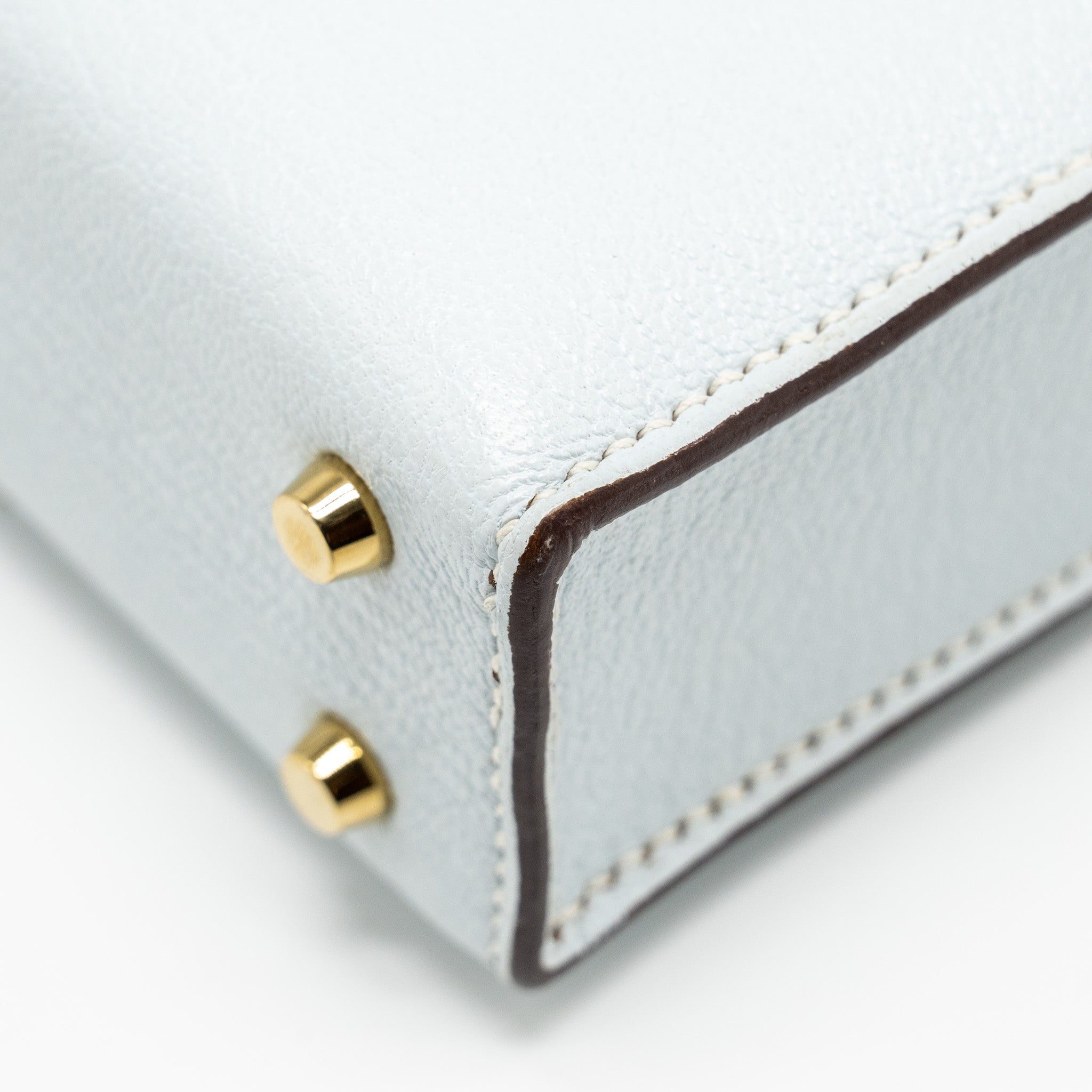 HERMES MINI VERROU CHEVRE MYSORE BLUE BRUME GHW