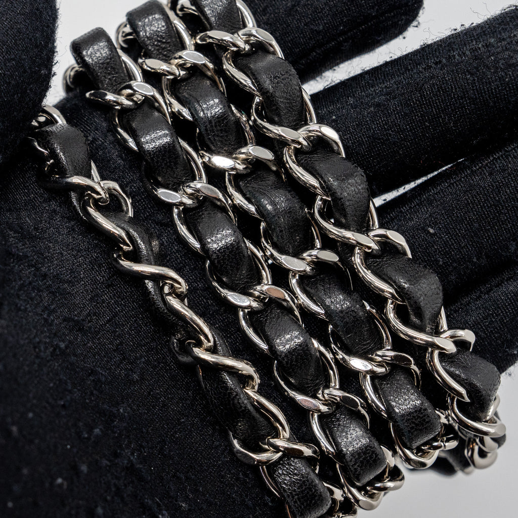 CHANEL MINI SQUARE FLAP BAG LAMBSKIN BLACK SHW