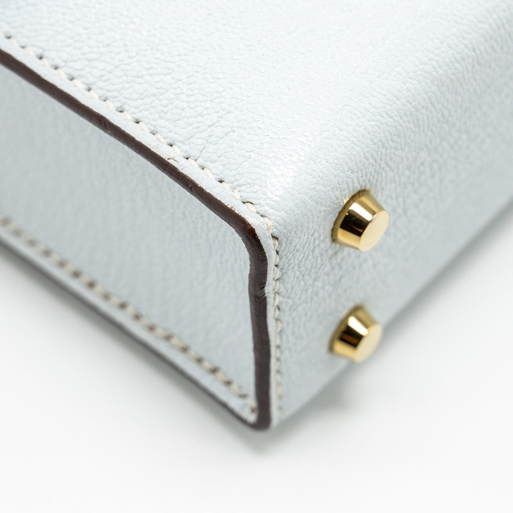 HERMES MINI VERROU CHEVRE MYSORE BLUE BRUME GHW