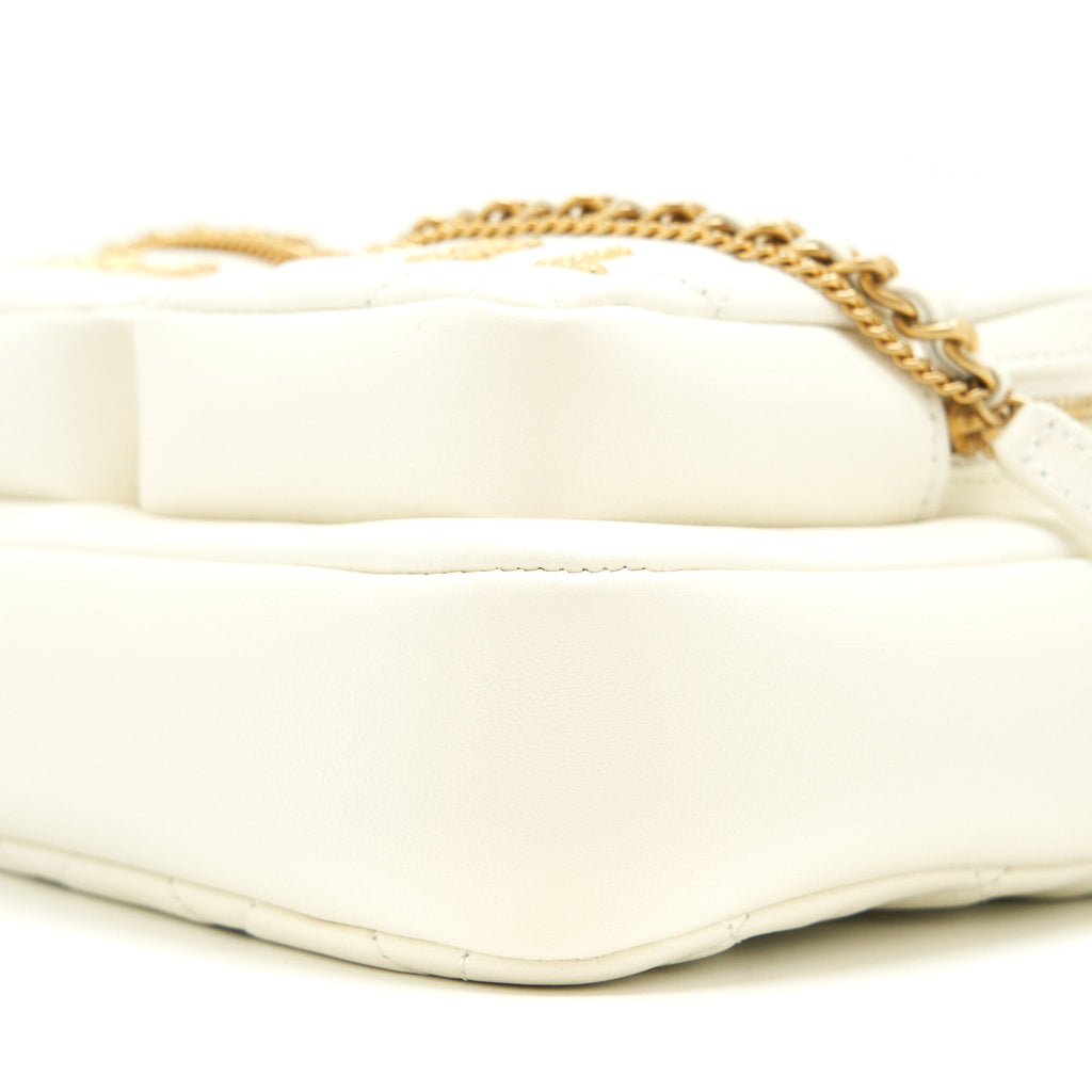 CHANEL 22C CAMERA BAG CALFSKIN WHITE GHW (MICROCHIP)