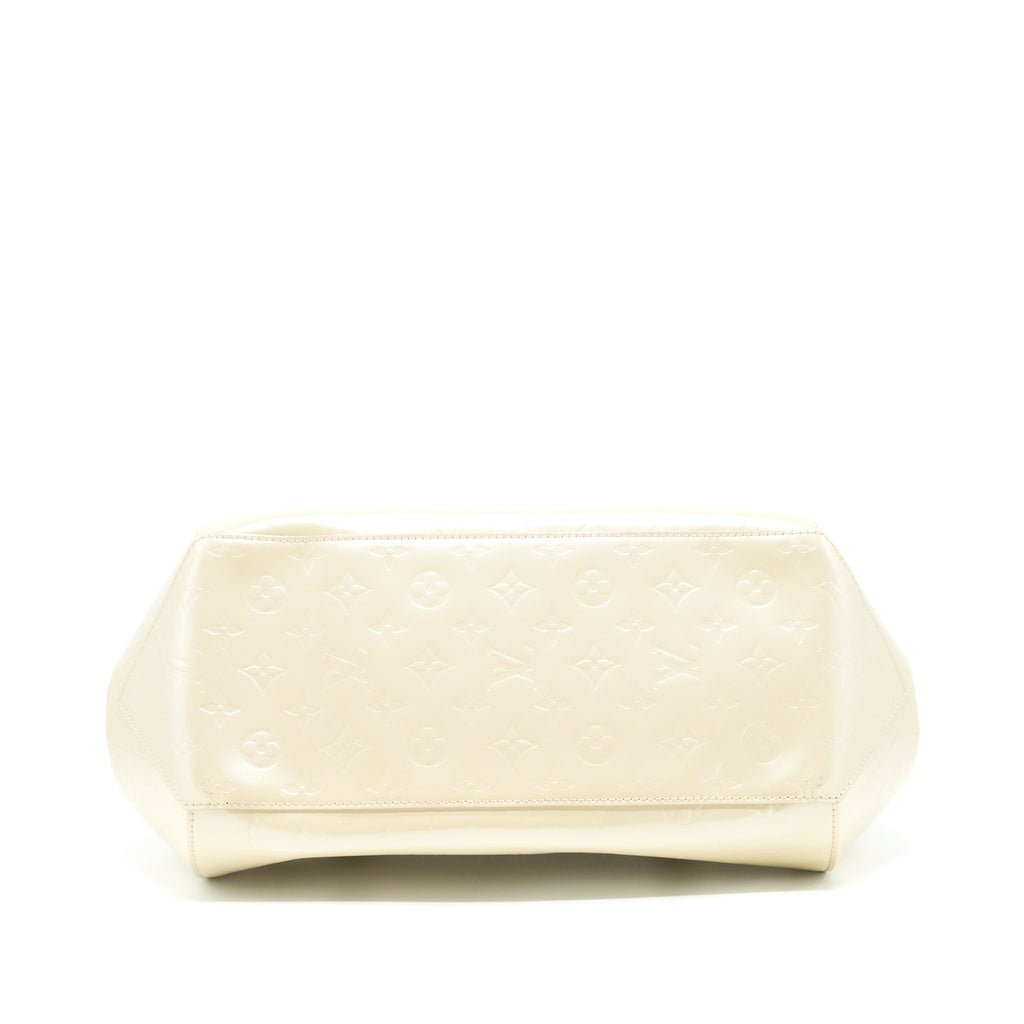 LOUIS VUITTON VINTAGE BOWLING TOTE SHOULDER BAG PATENT WHITE GHW