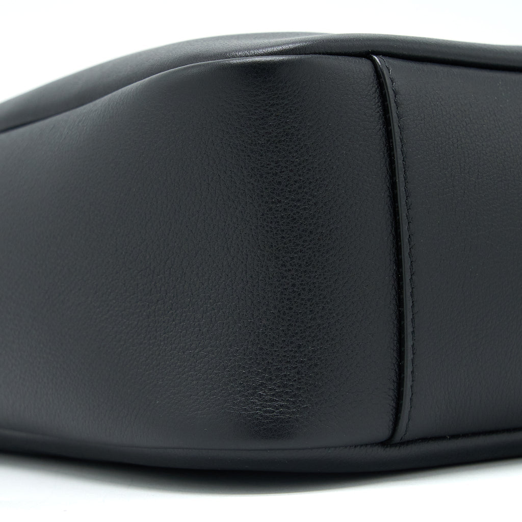 SAINT LAURENT LE 5 A 7 SOFT SMALL BAG IN SMOOTH CALFSKIN BLACK BRUSHED GHW
