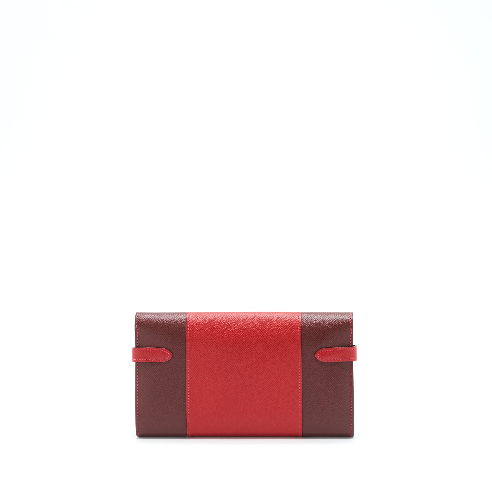 HERMES CLASSIC KELLY LONG WALLET EPSOM LEATHER RED / DARK RED WITH SHW