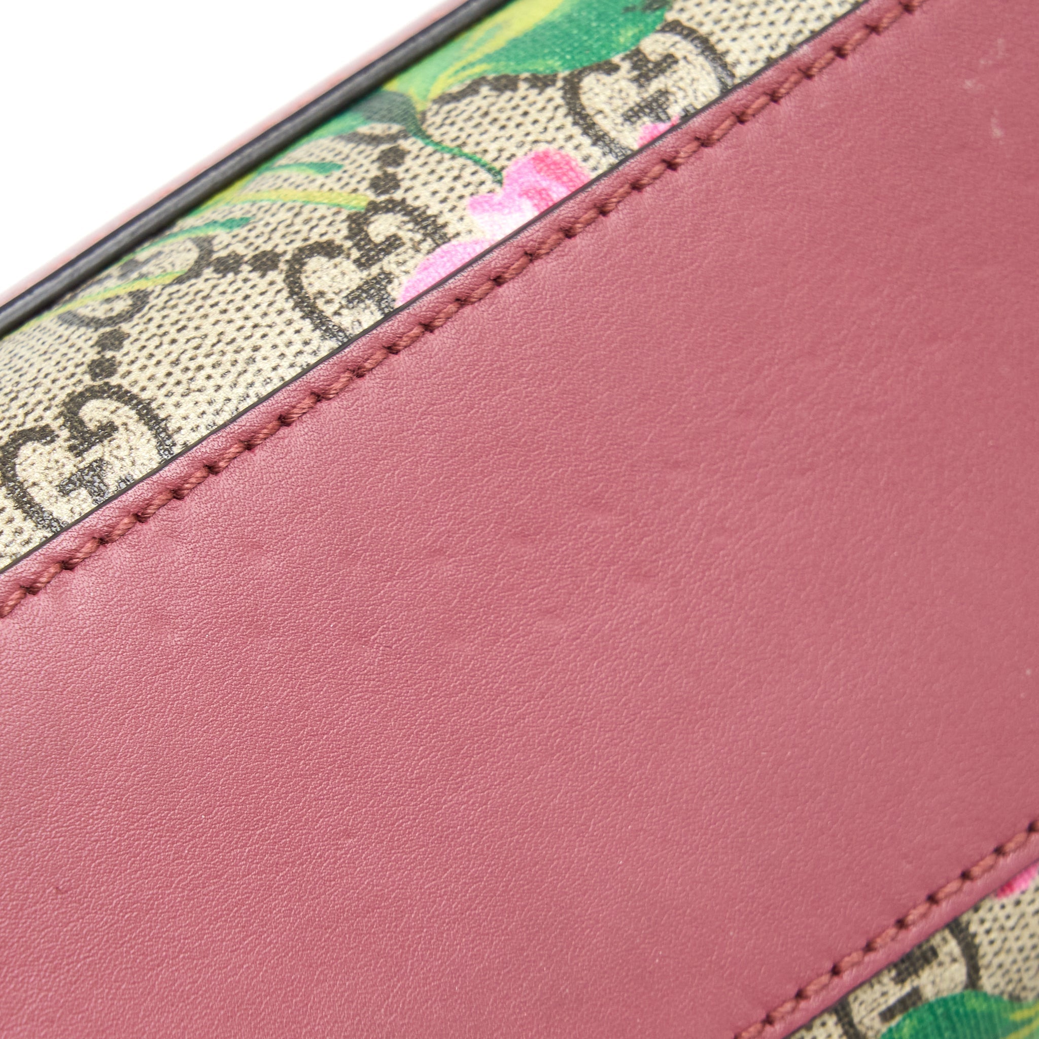 GUCCI PADLOCK SHOULDER FLOWER PRINTED / GG SUPREME RUTHENIUM HARDWARE