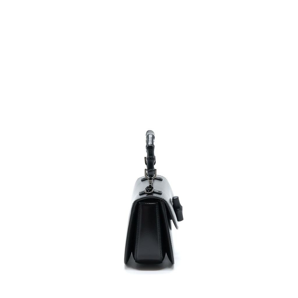 GUCCI BAMBOO 1947 MINI TOP HANDLE BAG BLACK WITH BLACK HARDWARE