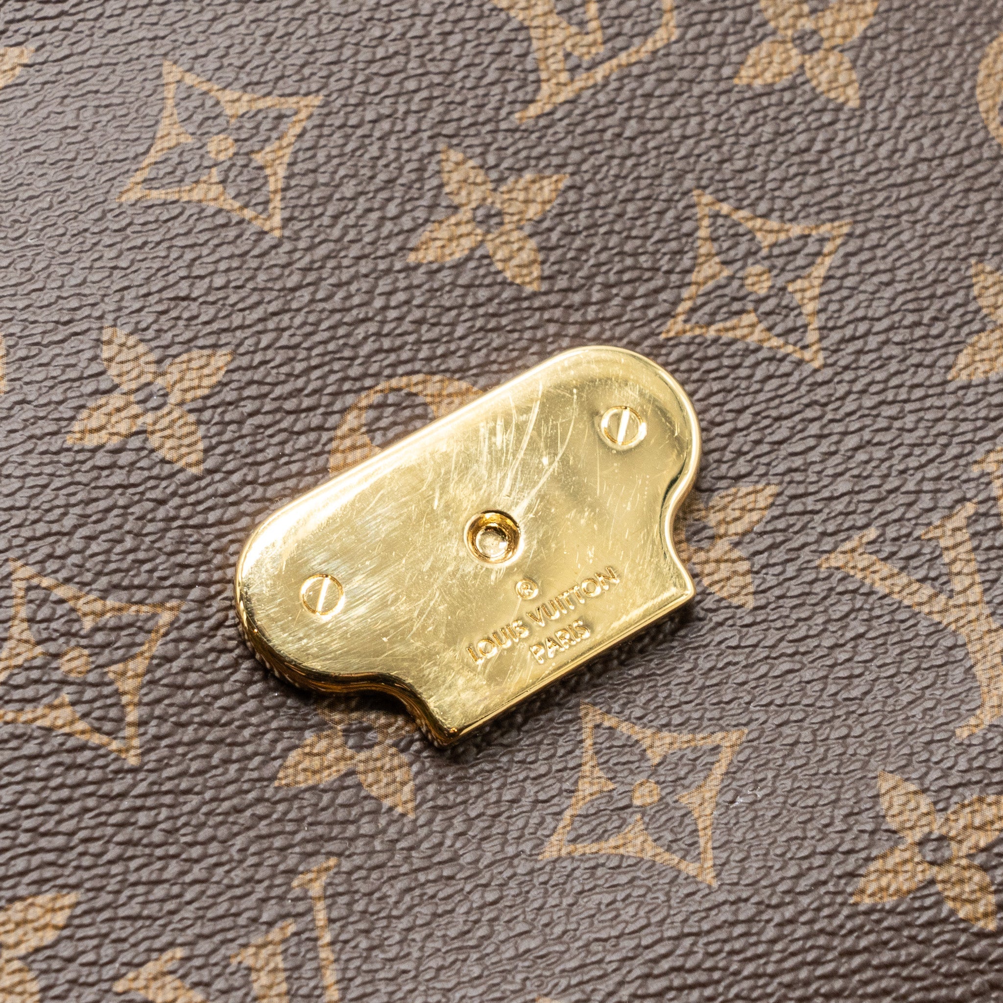 LOUIS VUITTON PALLAS CHAIN BAG MONOGRAM CANVAS/ LEATHER CERISE GHW