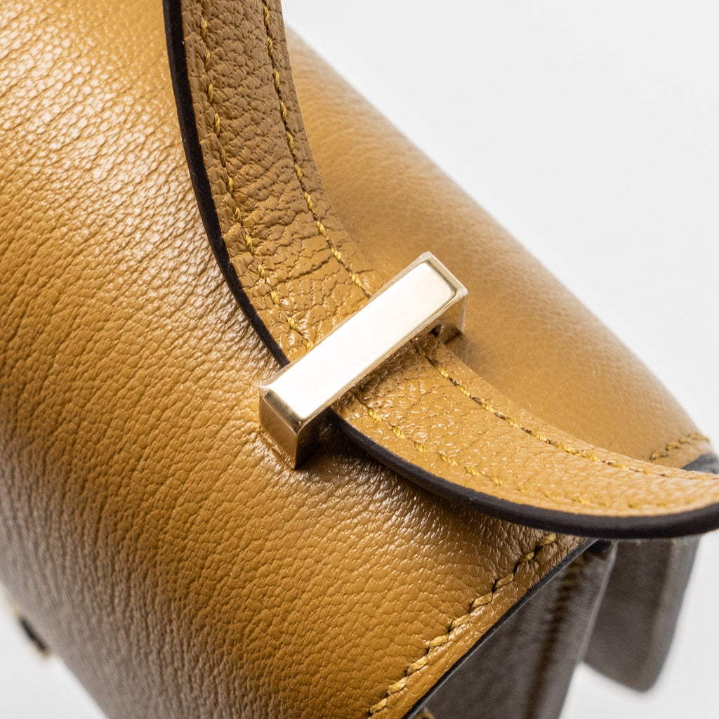 HERMES MINI CONSTANCE CHÈVRE MYSORE KRAFT/BLEU BRUME RGHW