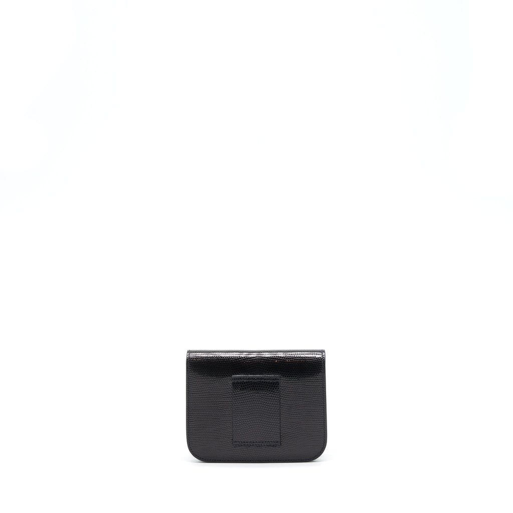 HERMES CONSTANCE SLIM LIZARD LEATHER BLACK WITH RGHW