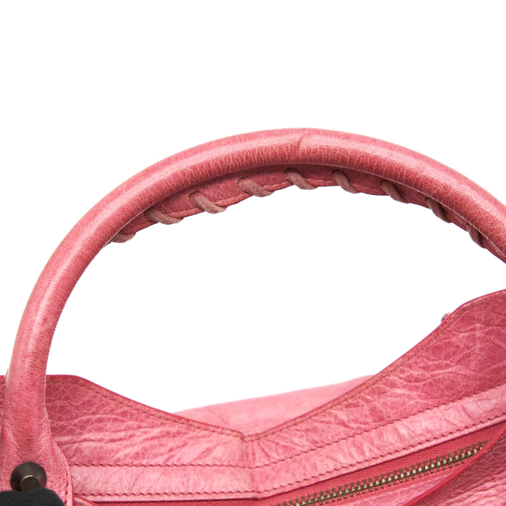 BALENCIAGA CLASSIC CITY PINK BAG BLACK HARDWARE