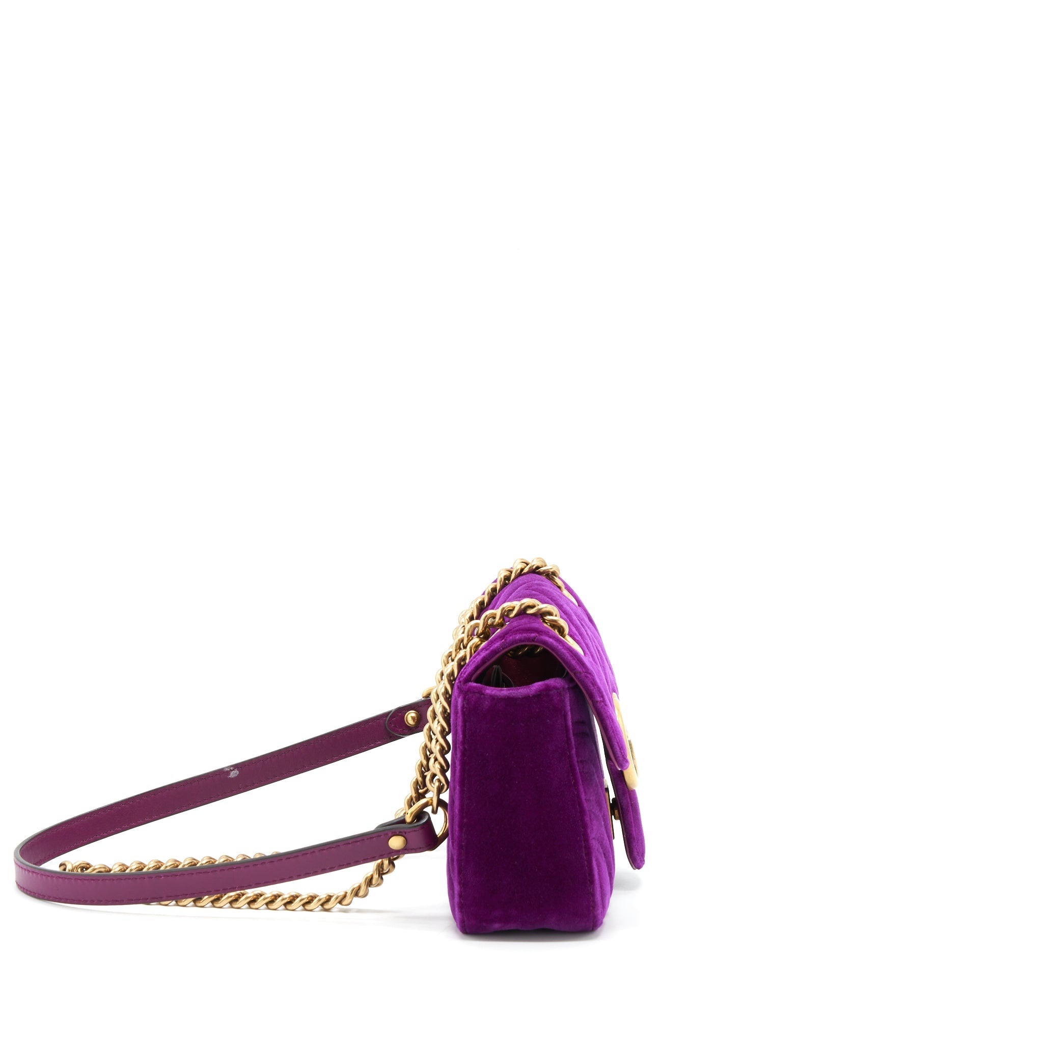 GUCCI MINI MARMONT BAG VELVET PURPLE GHW