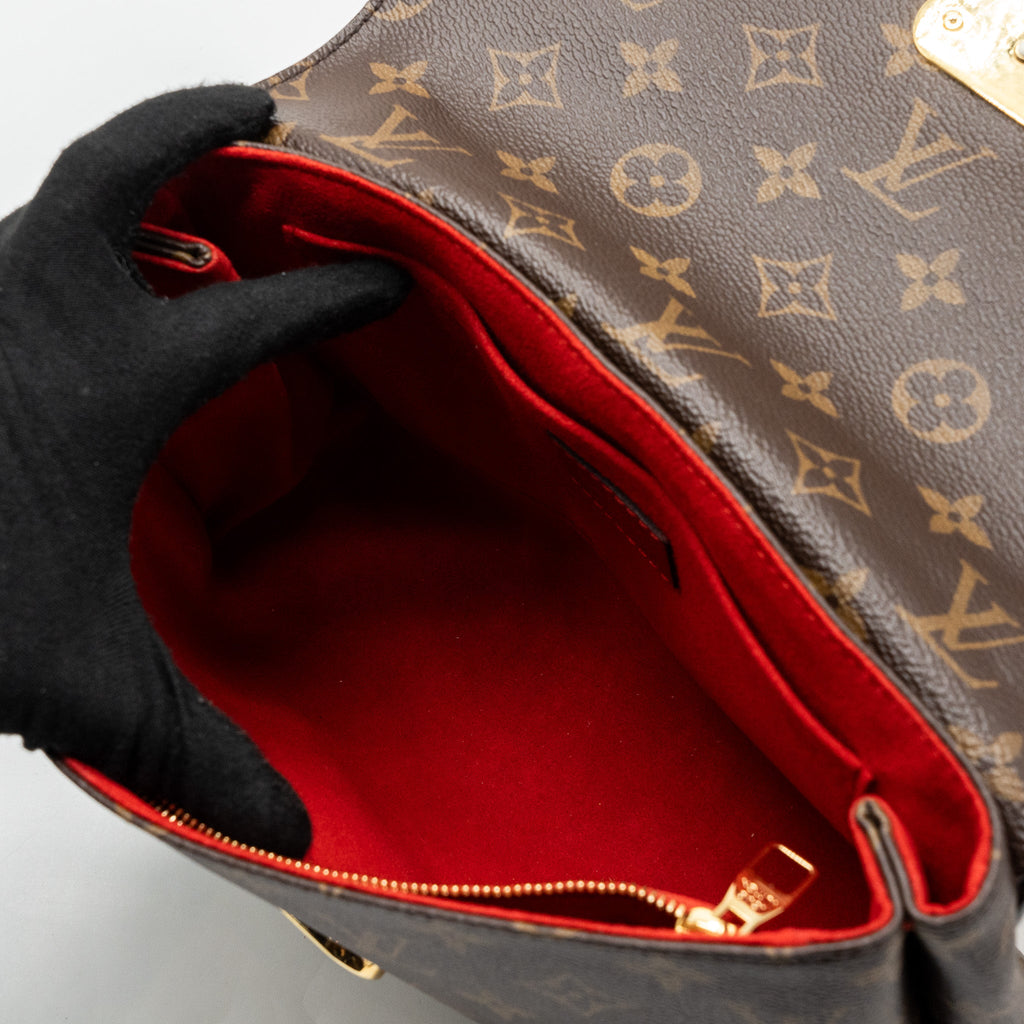 LOUIS VUITTON PALLAS CHAIN BAG MONOGRAM CANVAS/ LEATHER CERISE GHW