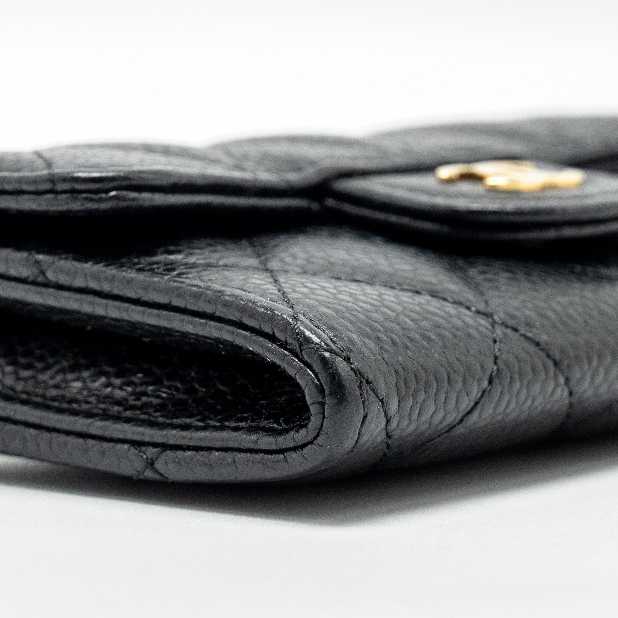 CHANEL CLASSIC FLAP CARD HOLDER CAVIAR BLACK GHW (MICROCHIP)