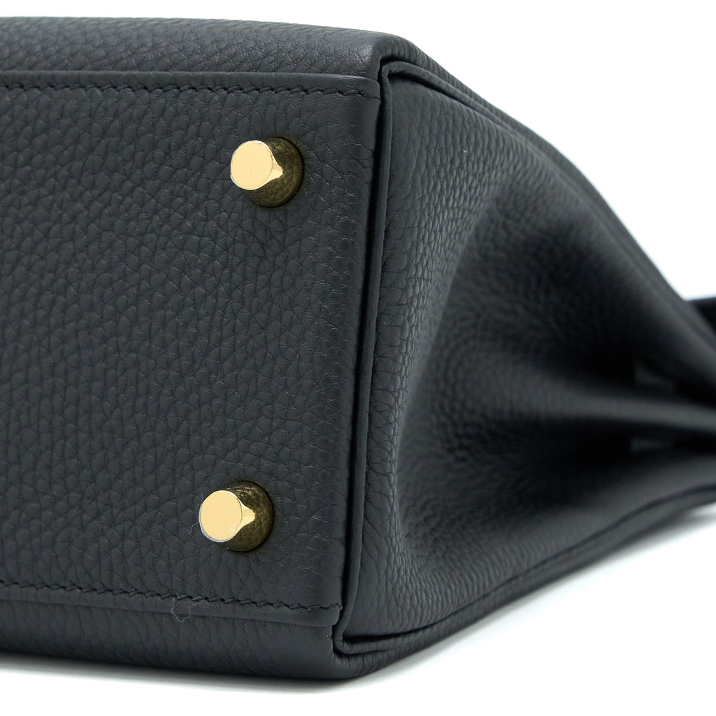 HERMES KELLY 25 TOGO BLACK GHW