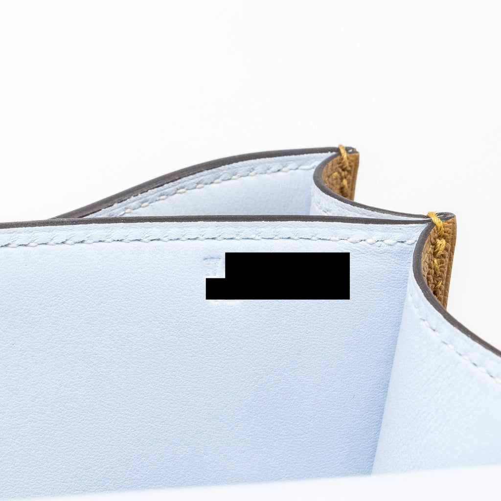 HERMES MINI CONSTANCE CHÈVRE MYSORE KRAFT/BLEU BRUME RGHW