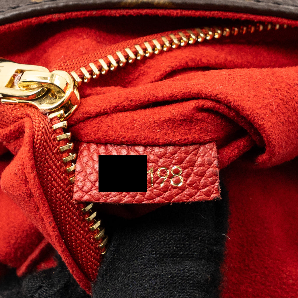 LOUIS VUITTON PALLAS CHAIN BAG MONOGRAM CANVAS/ LEATHER CERISE GHW