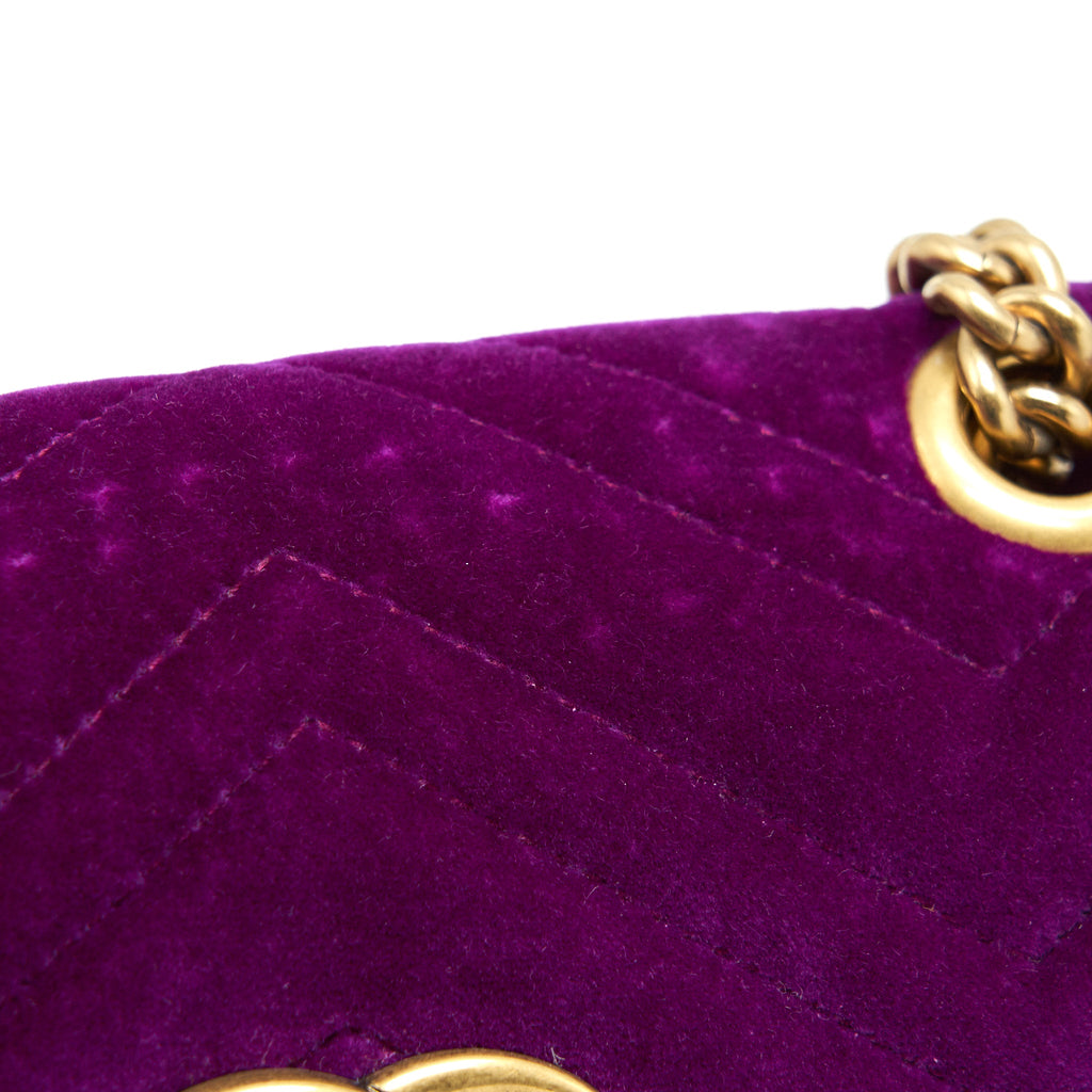 GUCCI MINI MARMONT BAG VELVET PURPLE GHW