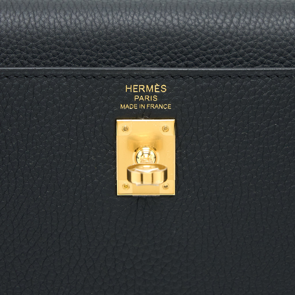 HERMES KELLY 25 TOGO BLACK GHW