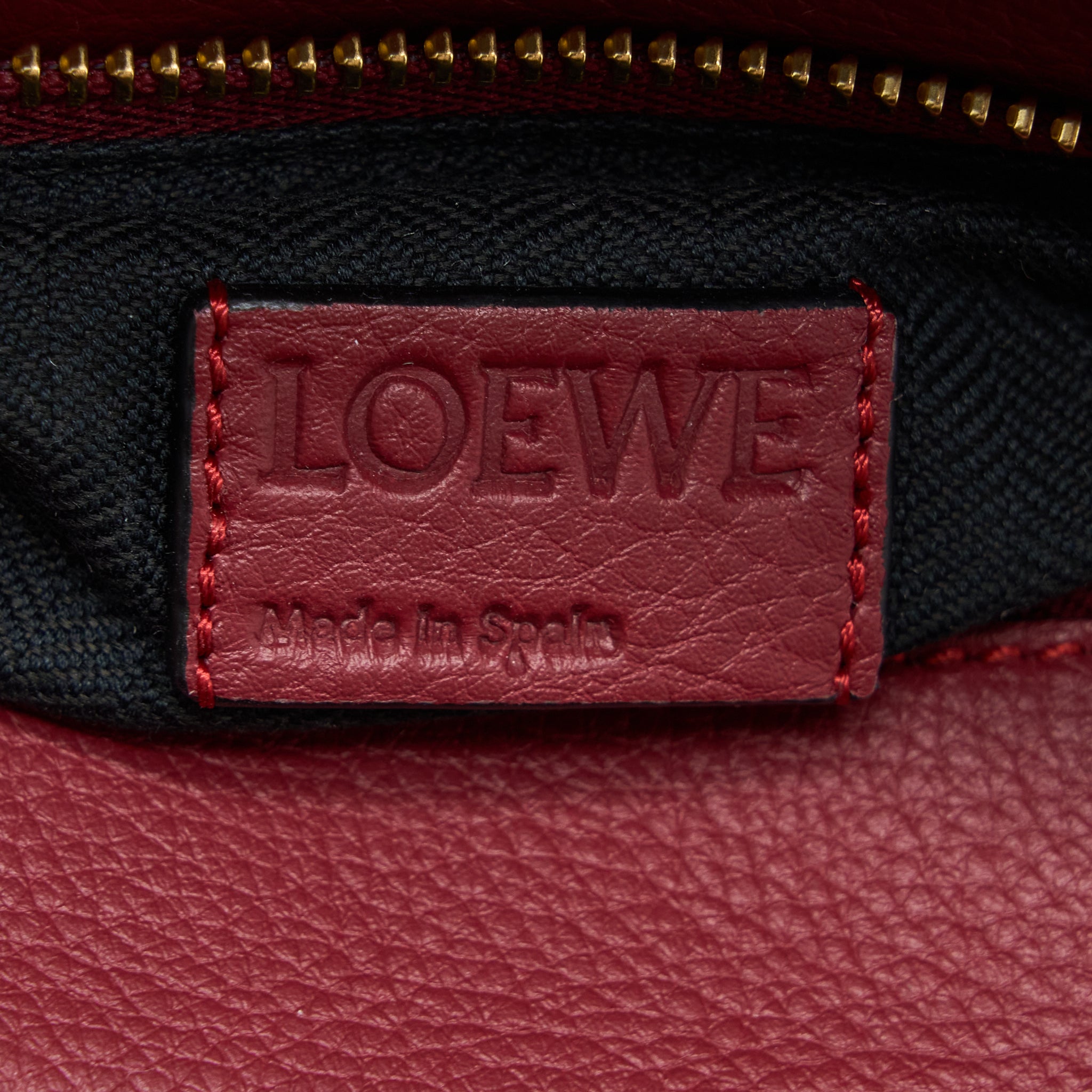 LOEWE SMALL PUZZLE BAG CALFSKIN COLOURBLOCK RED GHW