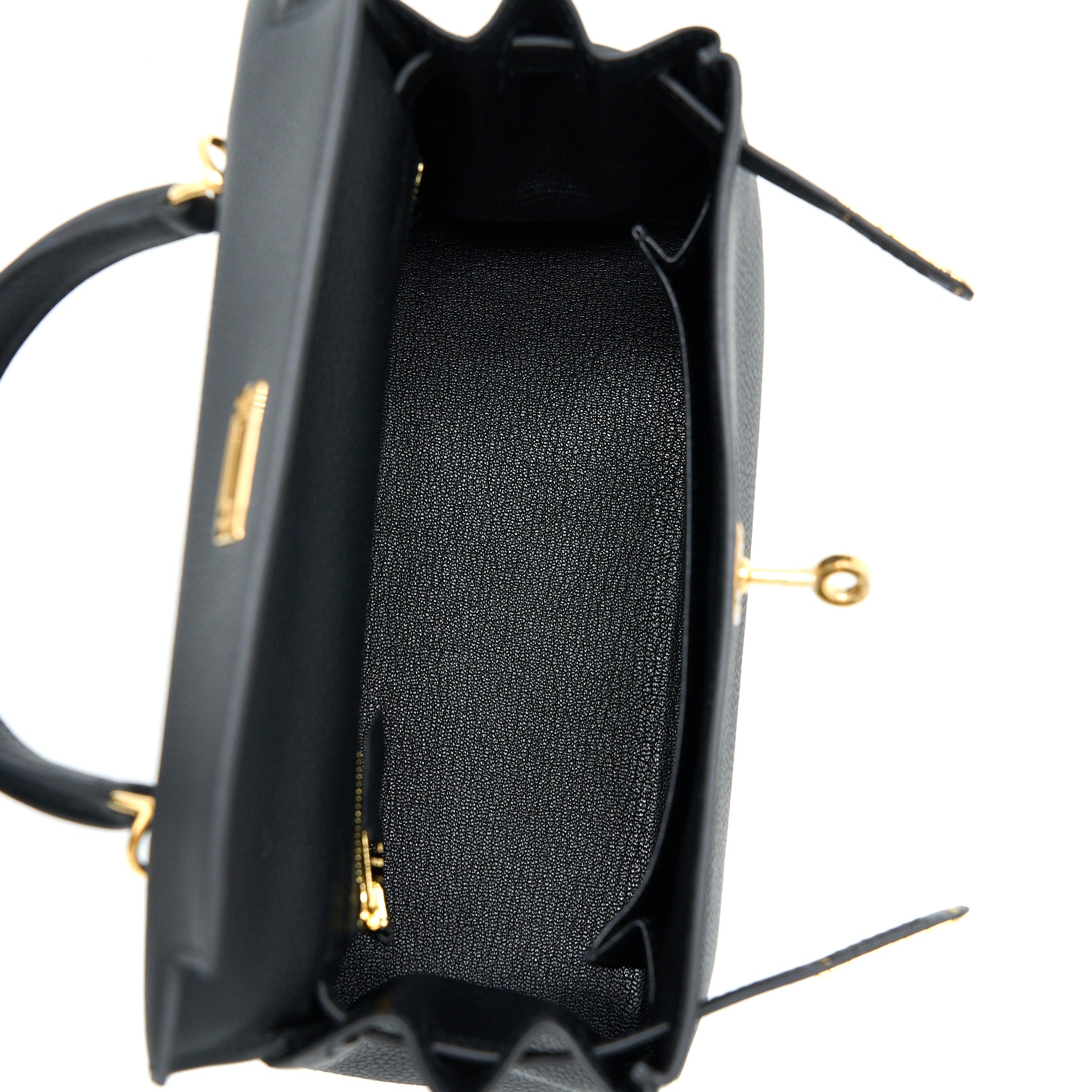 HERMES KELLY 25 TOGO BLACK GHW
