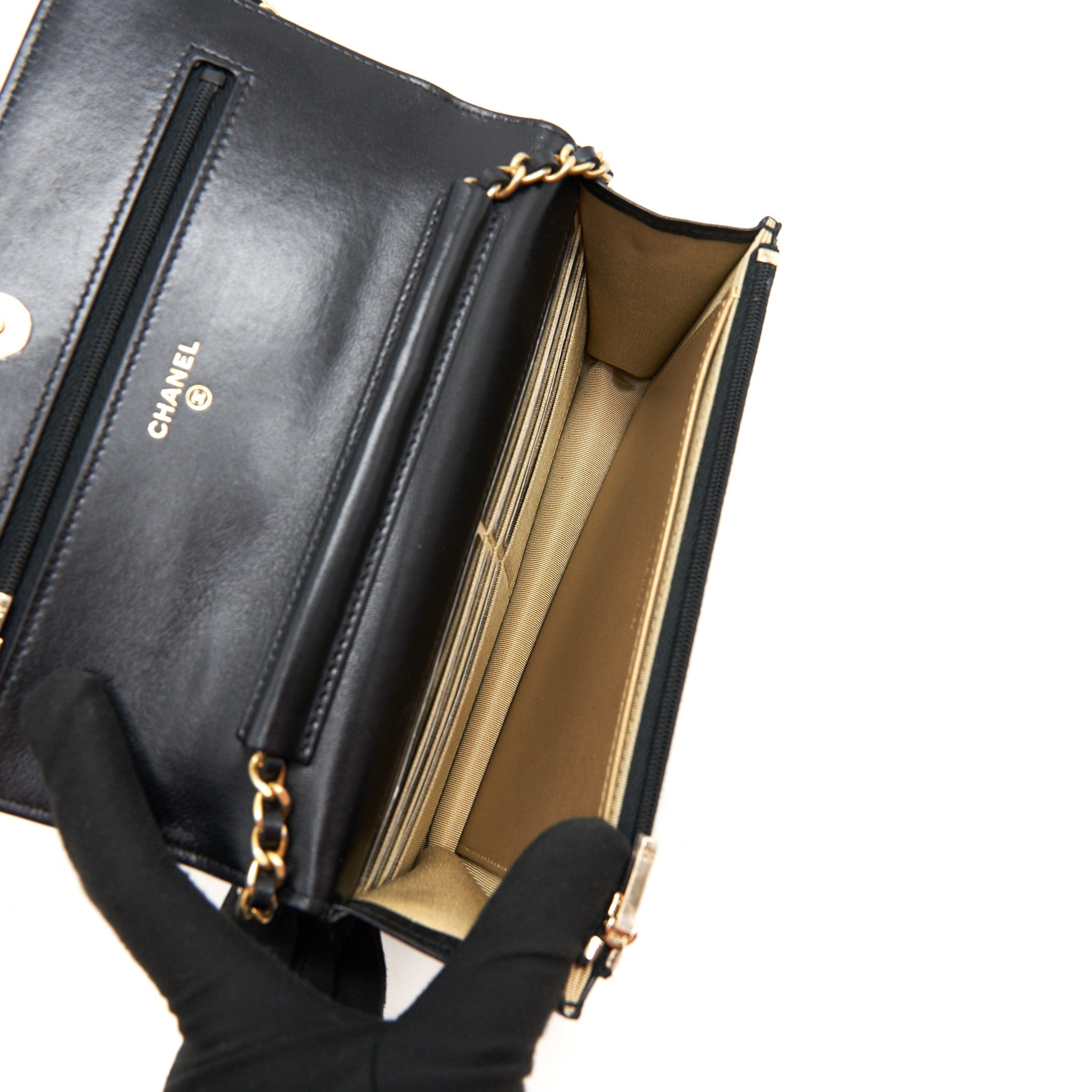 CHANEL 2021 SEASONAL WALLET ON CHAIN BLACK GHW