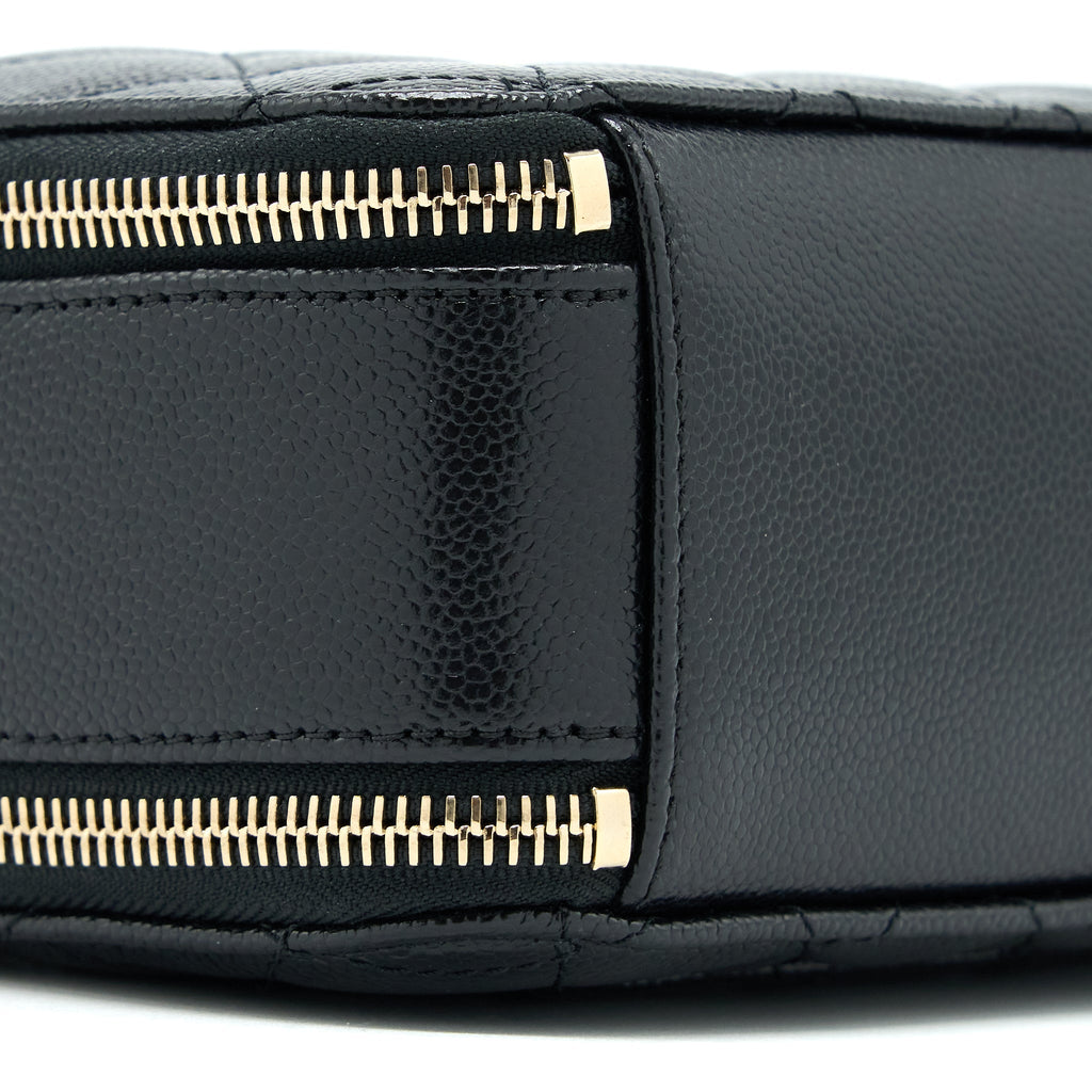 CHANEL 22S TOP HANDLE SMALL VANITY CASE CAVIAR BLACK BRUSHED GHW (MICROCHIP)