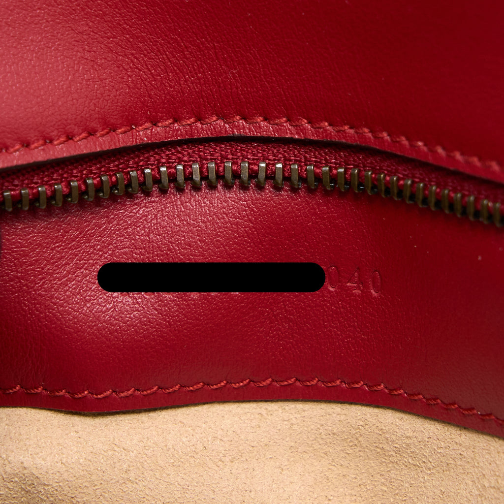 GUCCI SMALL GG MARMONT BAG CALFSKIN RED BRUSHED GHW