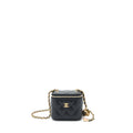 CHANEL 22S PEARL CRUSH MINI VANITY WITH CHAIN LAMBSKIN BLACK WITH GHW