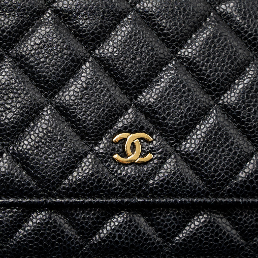 CHANEL CLASSIC WALLET ON CHAIN CAVIAR BLACK GHW