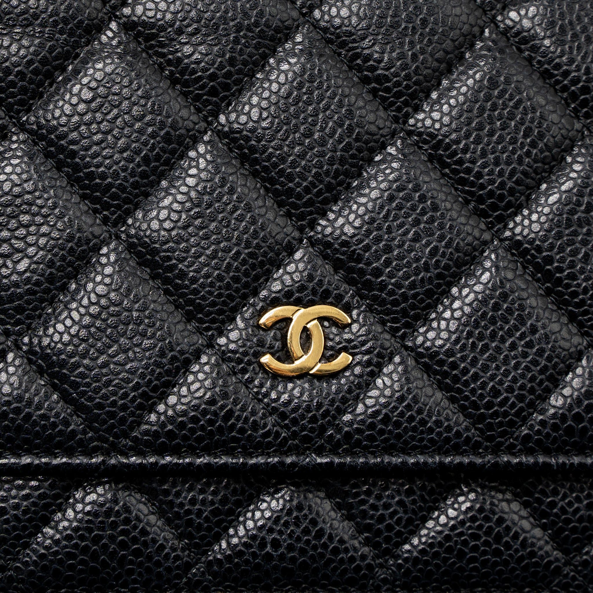 CHANEL CLASSIC WALLET ON CHAIN CAVIAR BLACK GHW