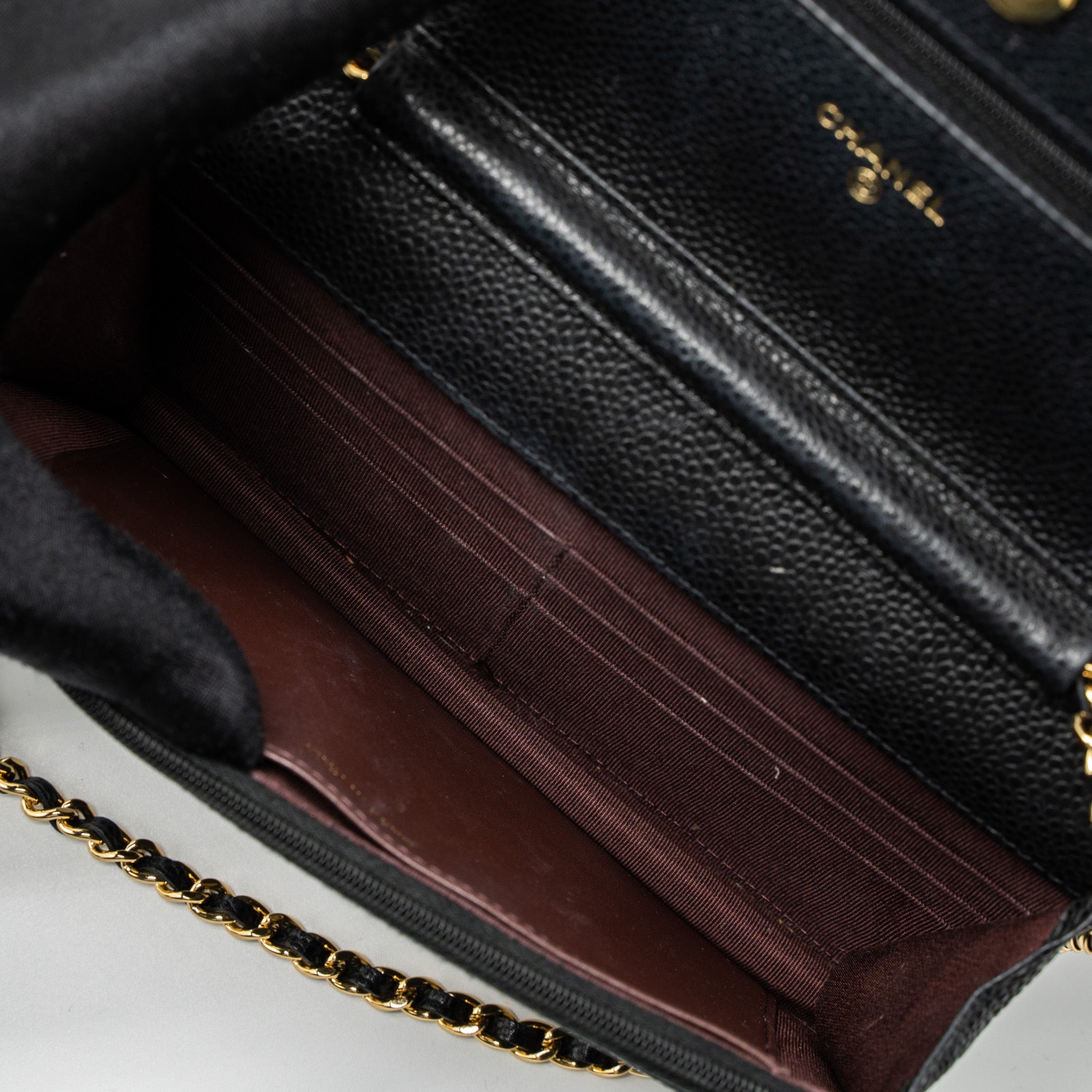 CHANEL CLASSIC WALLET ON CHAIN CAVIAR BLACK GHW