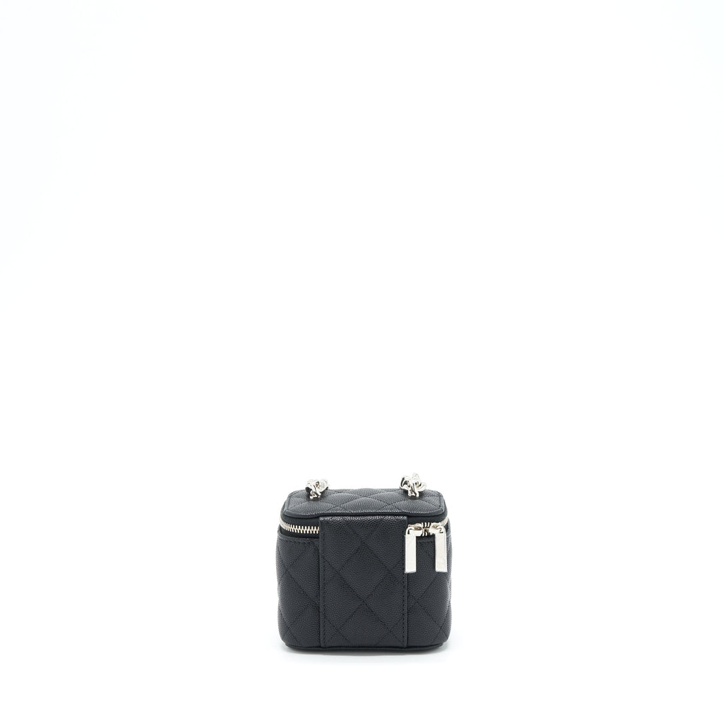 CHANEL 22S MINI VANITY WITH GIANT CHAIN CAVIAR BLACK WITH SHW