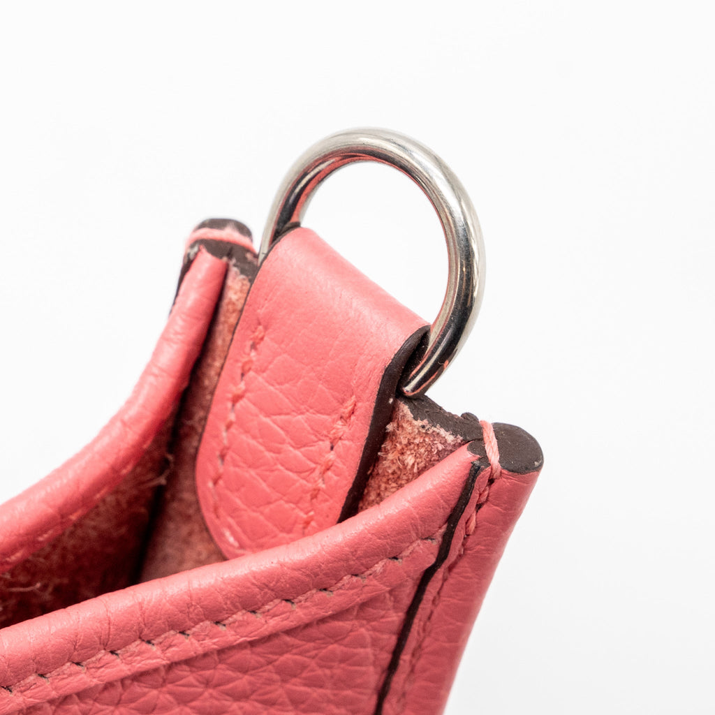 HERMES MINI EVELYNE CLEMENCE ROSE WITH MULTICOLOR STRAP SHW