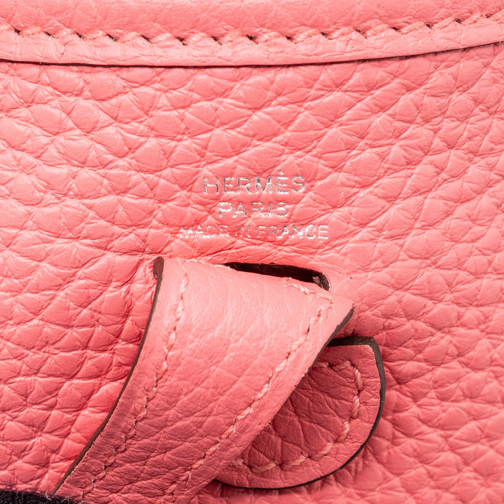 HERMES MINI EVELYNE CLEMENCE ROSE WITH MULTICOLOR STRAP SHW