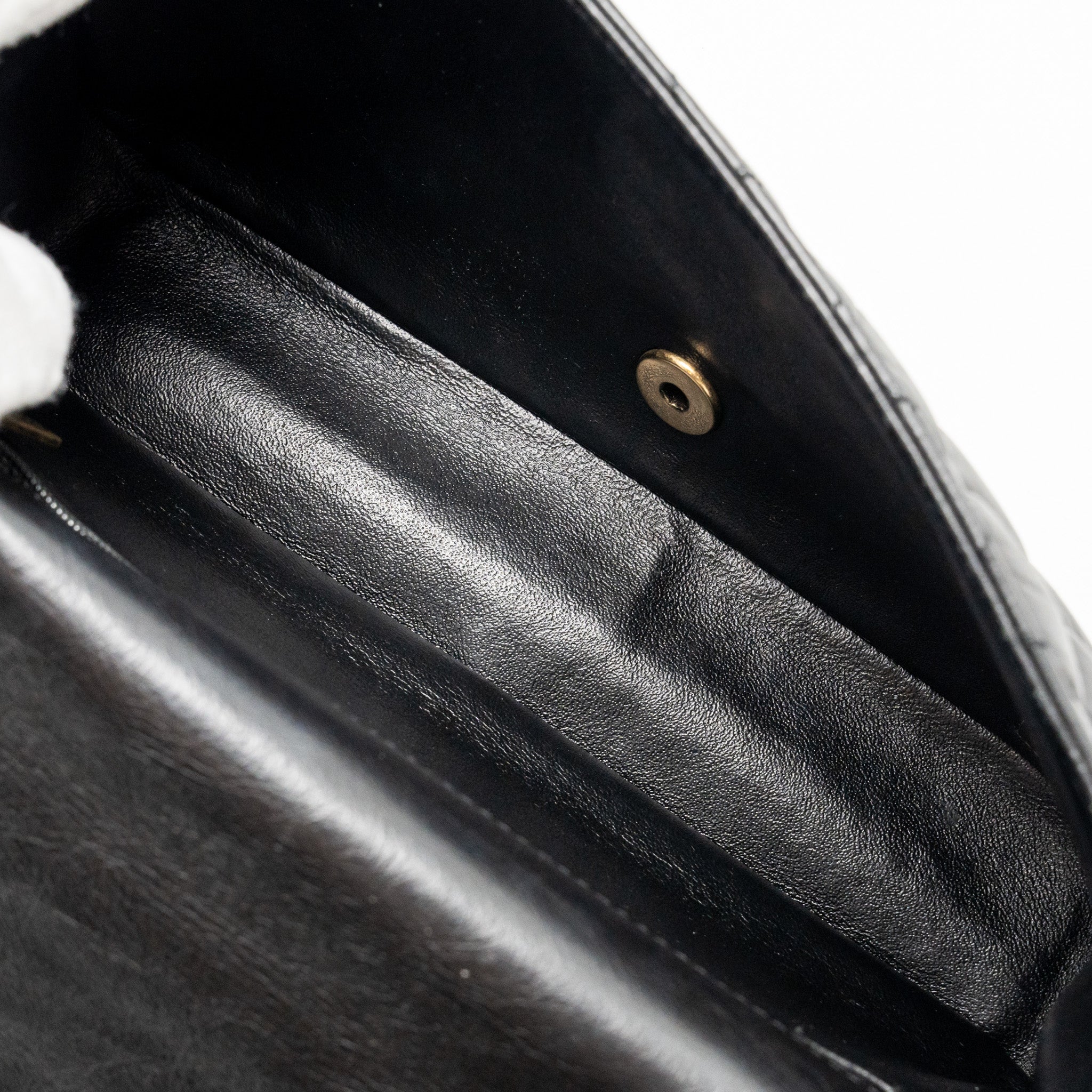 CHANEL MEDALLION QUILTED FLAP BAG AGED CALFSKIN BLACK MULTICOLOUR HARDWARE