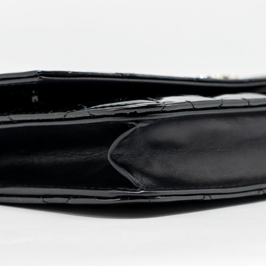 CHANEL WALLET ON CHAIN PATENT LEATHER BLACK SHW