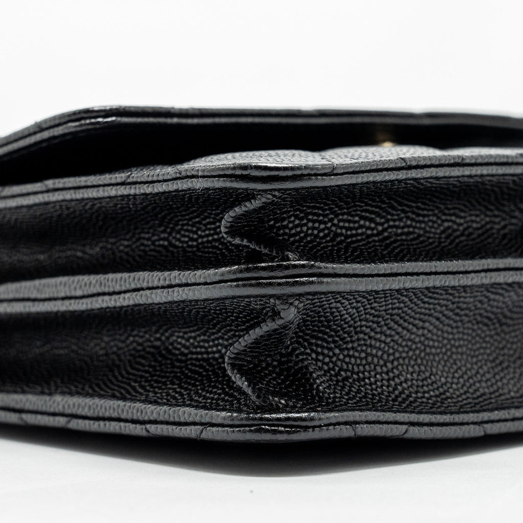 CHANEL QUILTED WALLET ON CHAIN CAVIAR BLACK GHW