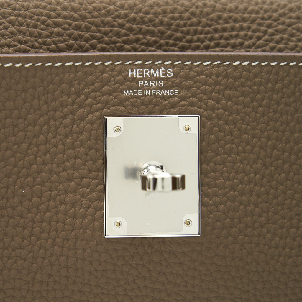 HERMES KELLY 28 TOGO LEATHER ETOUPE SHW
