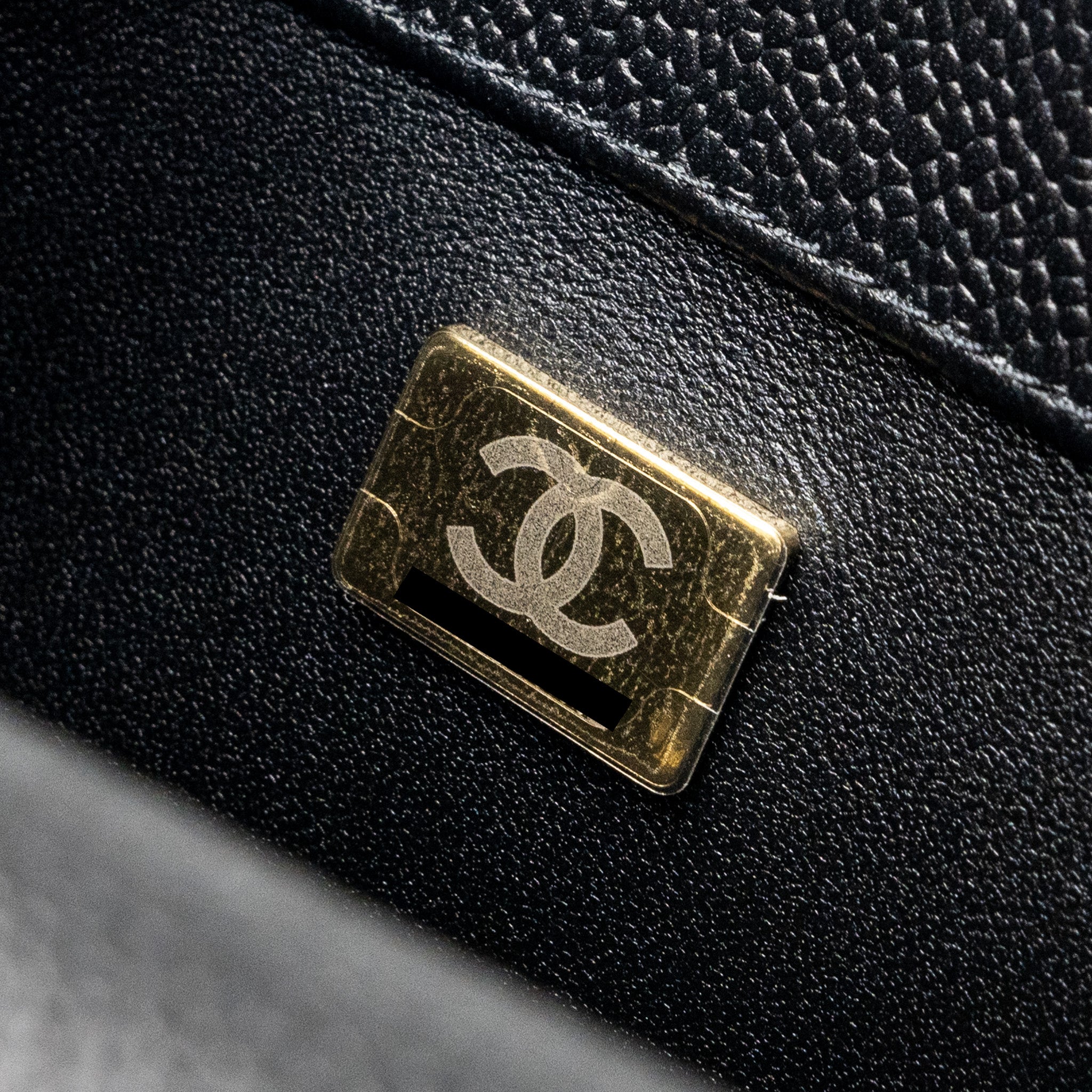 CHANEL 24P COCO LOVE MINI FLAP BAG ADJUSTABLE CHAIN CAVIAR BLACK BRUSH GHW (MICROCHIP)