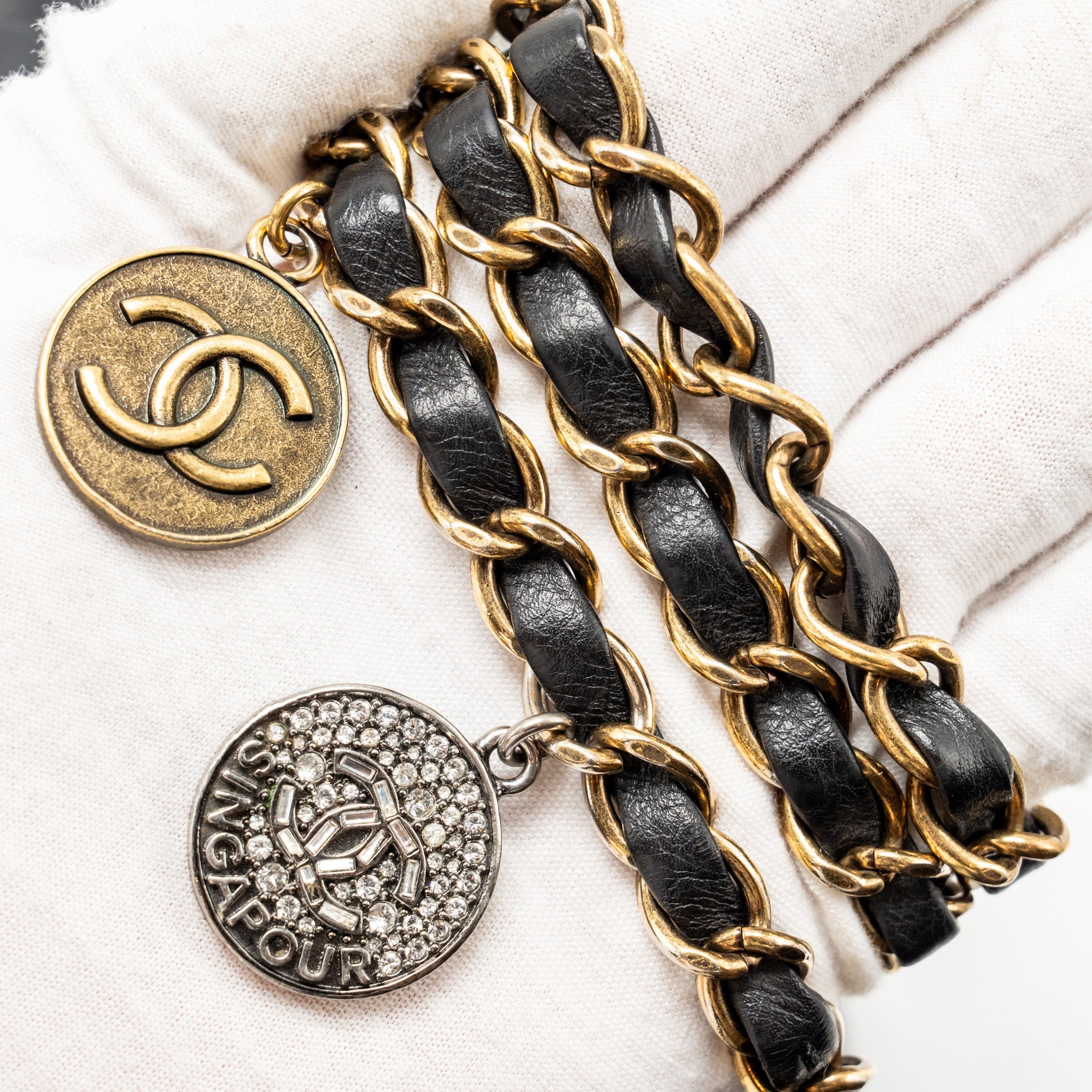 CHANEL MEDALLION QUILTED FLAP BAG AGED CALFSKIN BLACK MULTICOLOUR HARDWARE