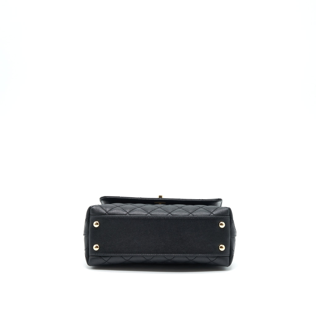 CHANEL SMALL COCO HANDLE CAVIAR BLACK LGHW (MICROCHIP)