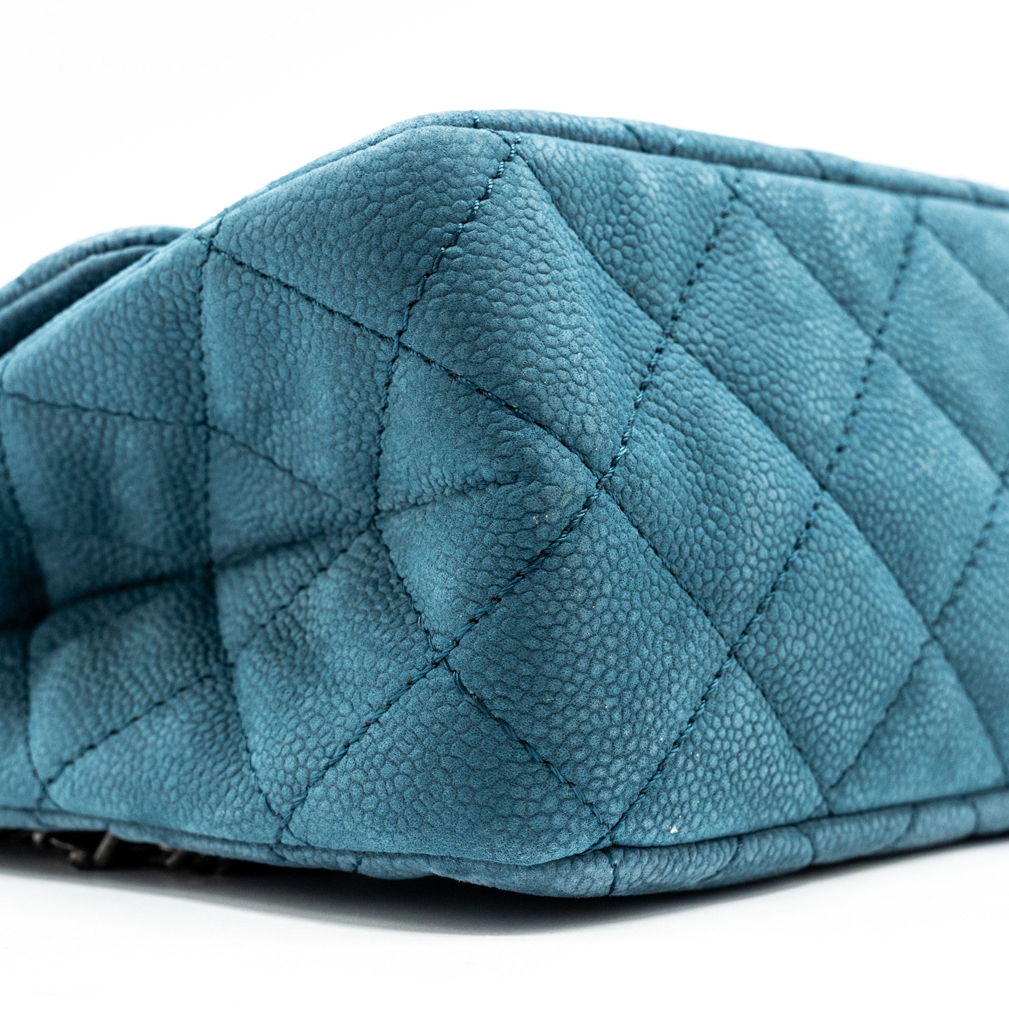 CHANEL MAXI 2.55 REISSUE FLAP BAG CAVIAR BLUE RUTHENIUM HARDWARE